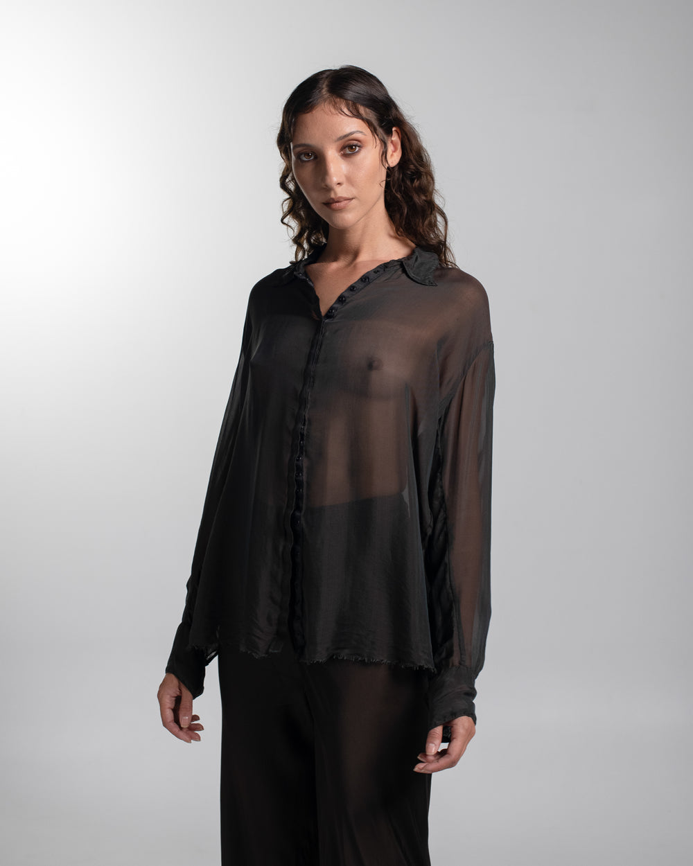 Capri Chiffon Shirt Chocolate