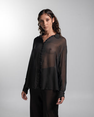 Capri Chiffon Shirt Chocolate