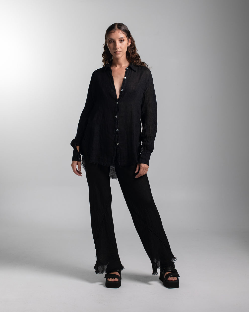 Capri Shirt Linen Black