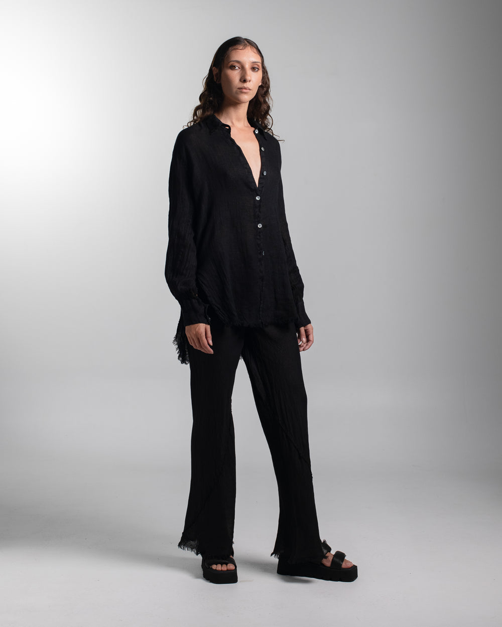 Capri Shirt Linen Black