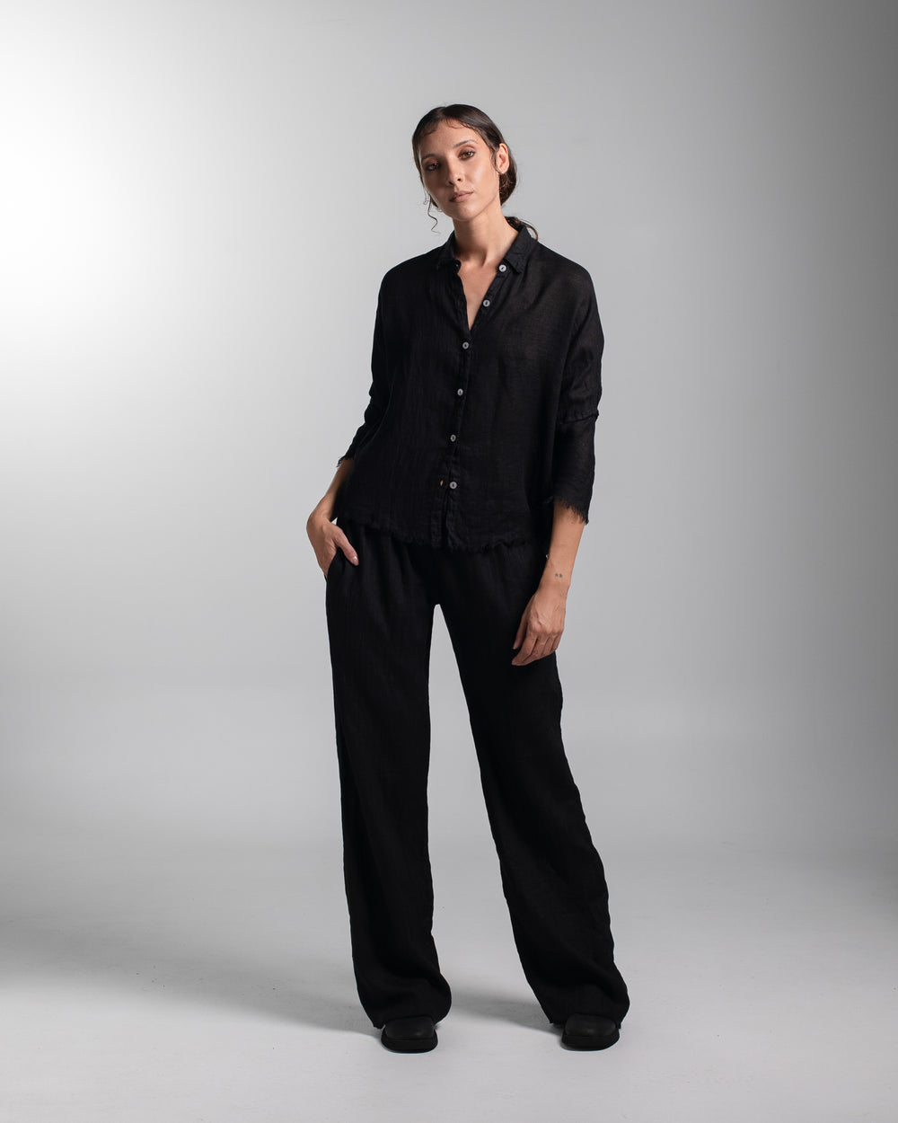 Dijon Shirt Linen Black