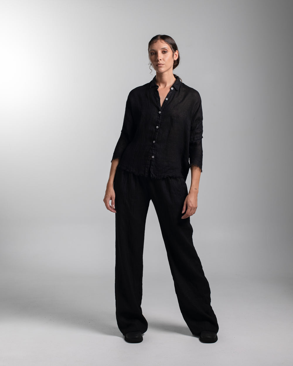 Dijon Shirt Linen Black