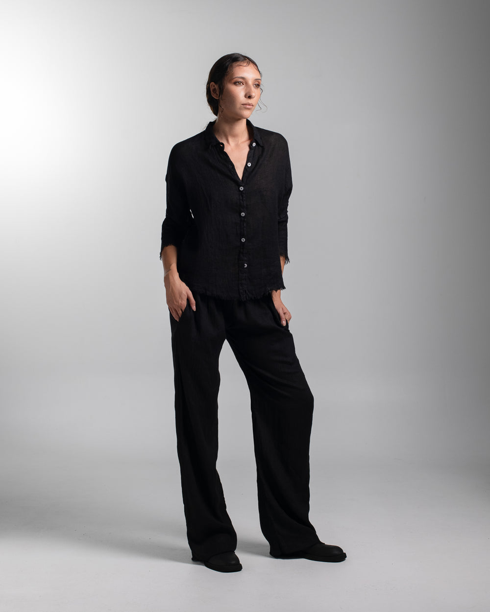 Meloni Pants Linen Black