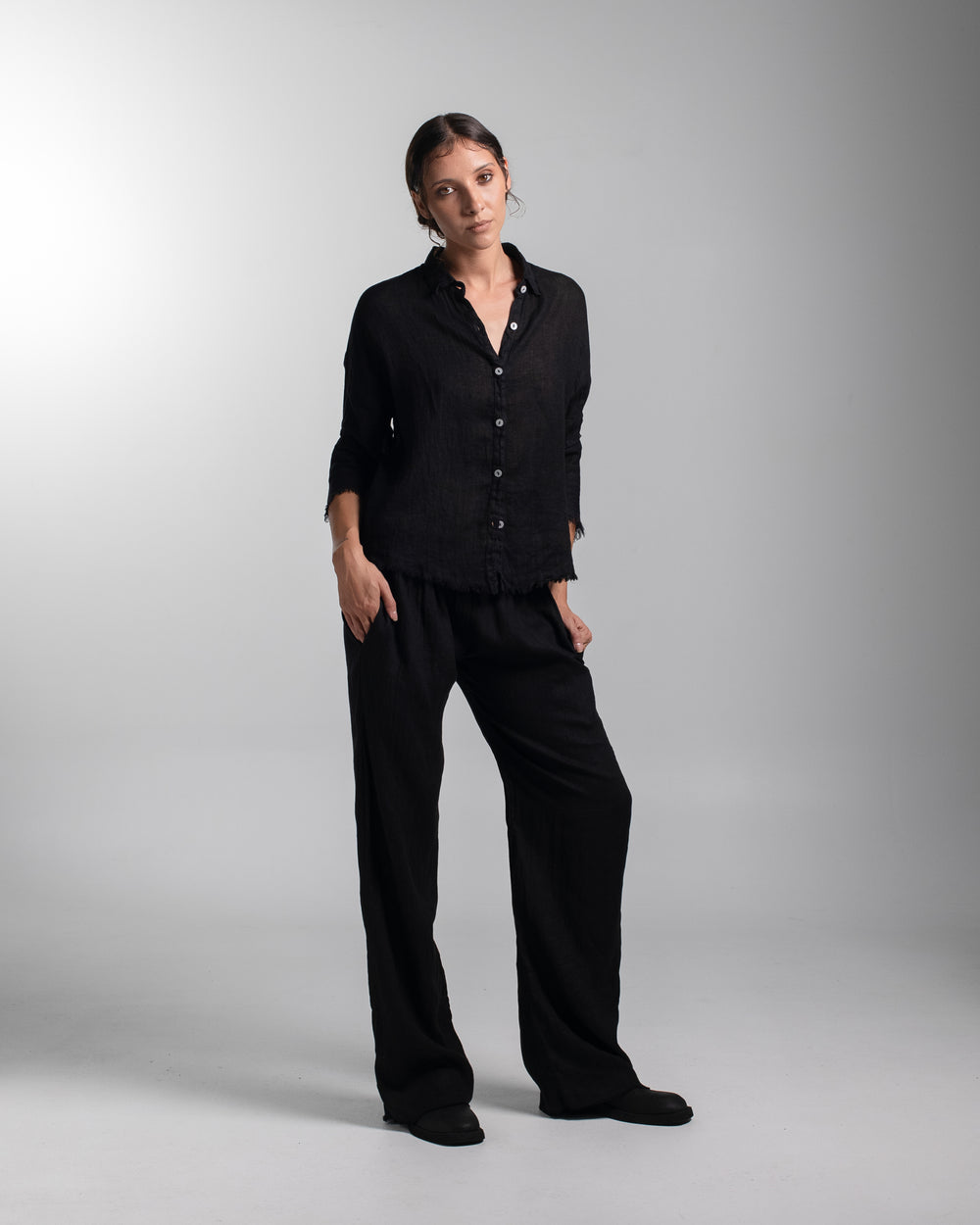 Dijon Shirt Linen Black