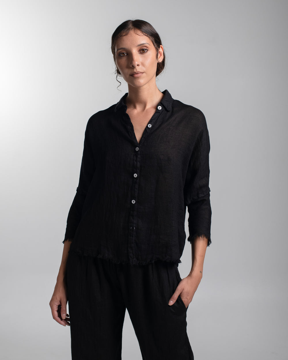 Dijon Shirt Linen Black