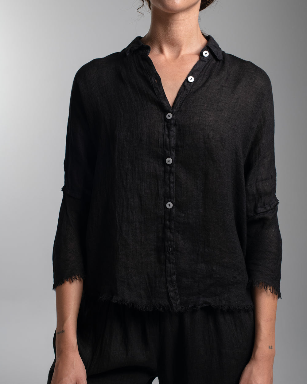 Dijon Shirt Linen Black