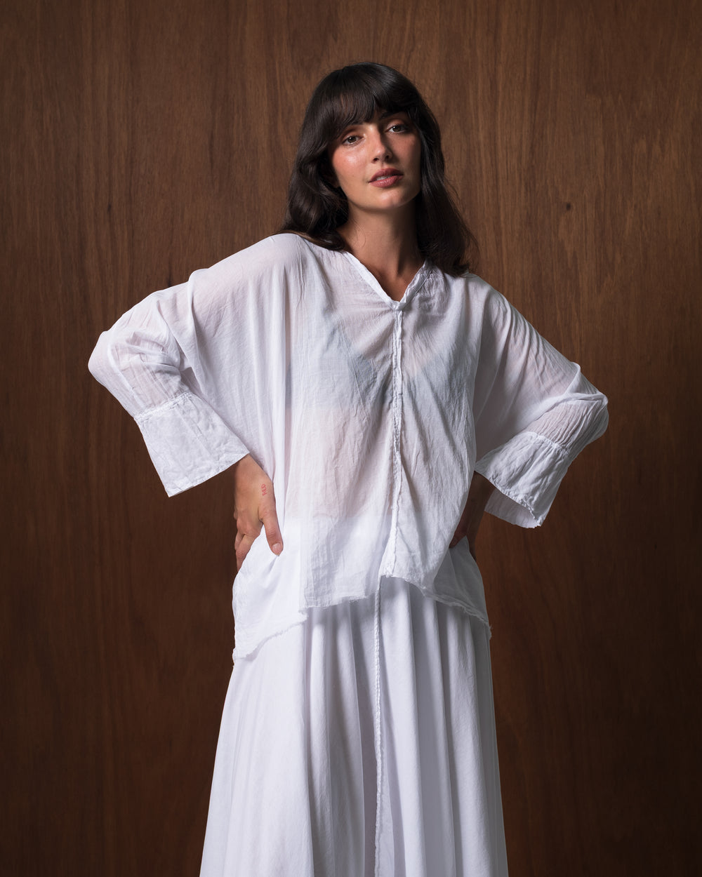 Layla Blouse Cotton White O/S