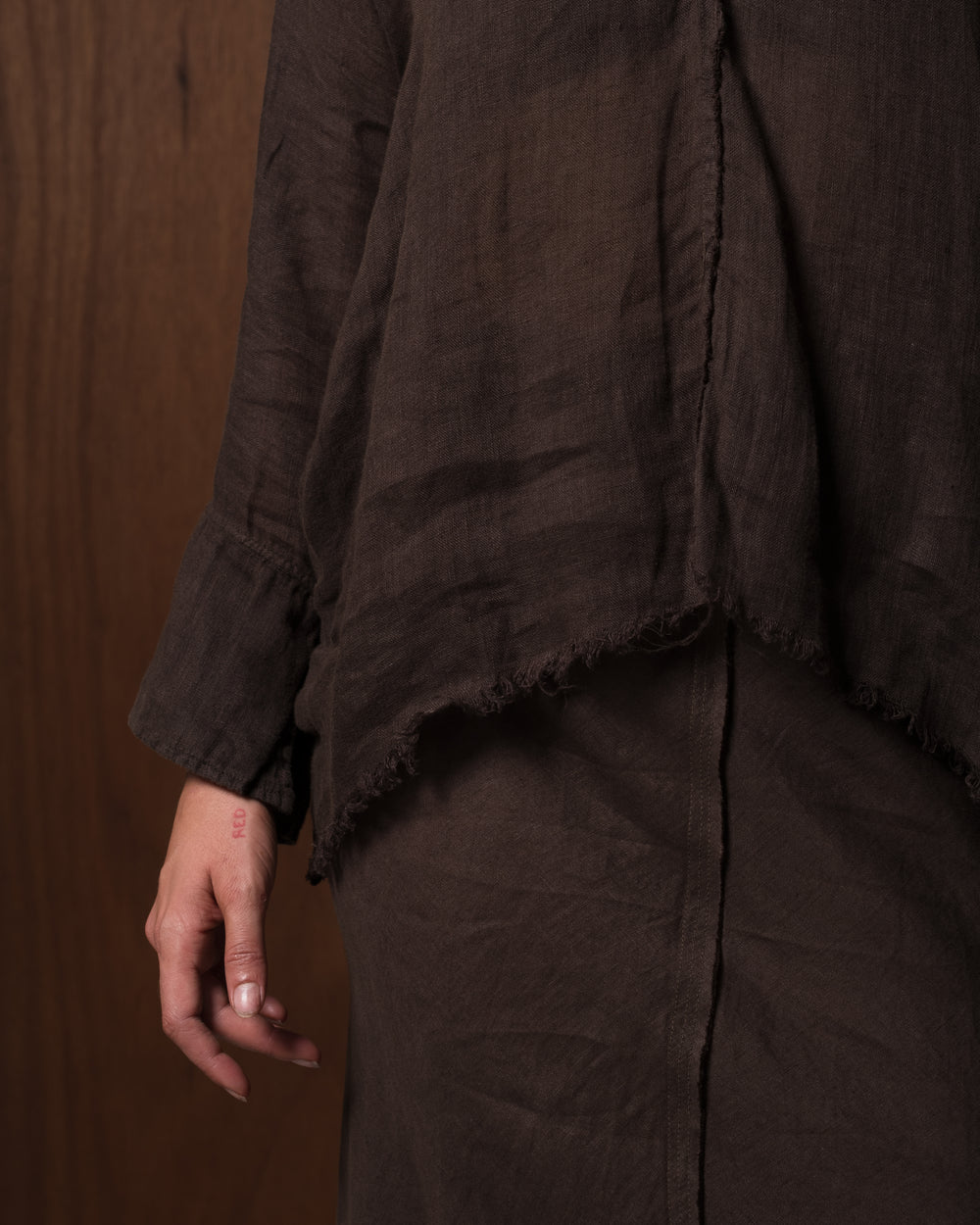 Layla Blouse Linen Chocolate