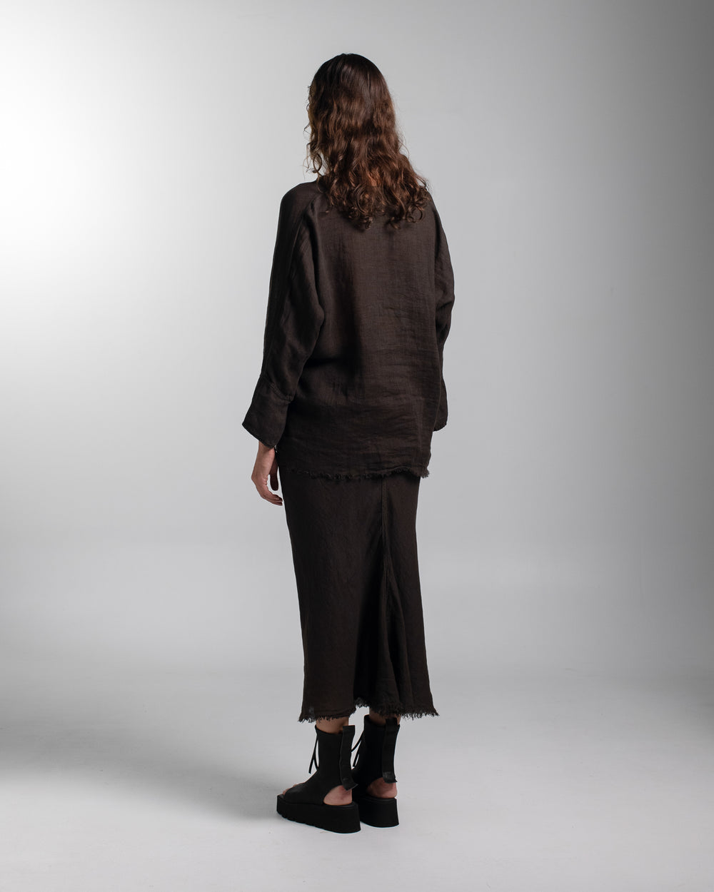 Layla Blouse Linen Chocolate O/S