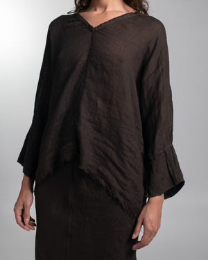 Layla Blouse Linen Chocolate O/S