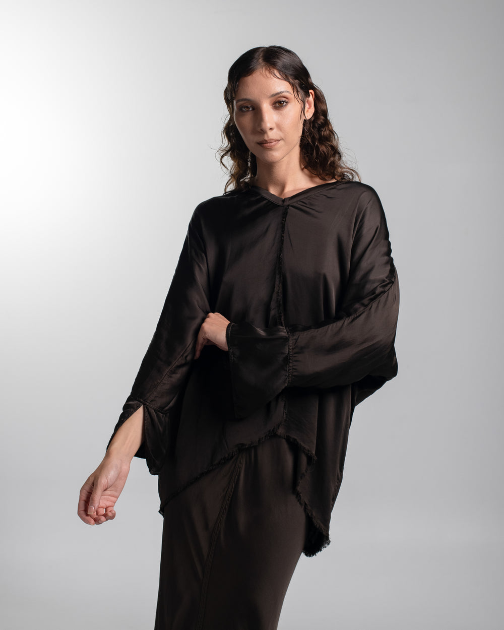 Layla Blouse Rayon Chocolate O/S