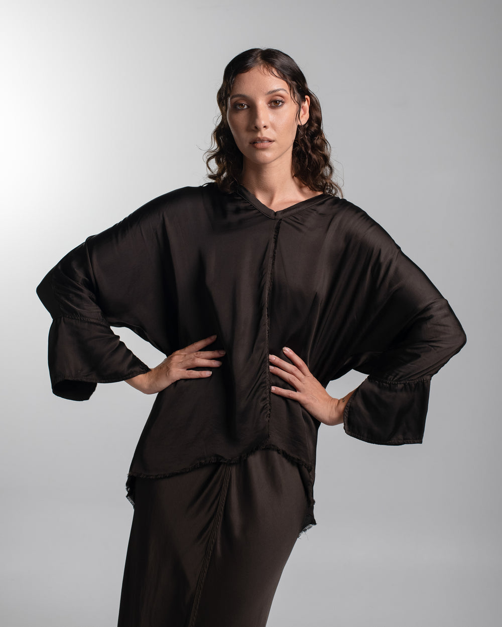 Layla Blouse Rayon Chocolate O/S