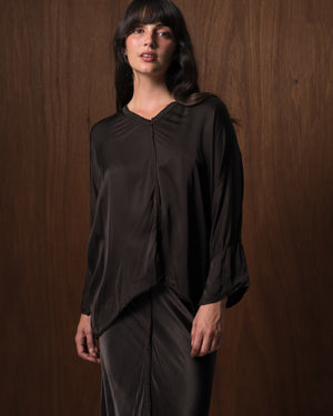 Layla Blouse Rayon Chocolate