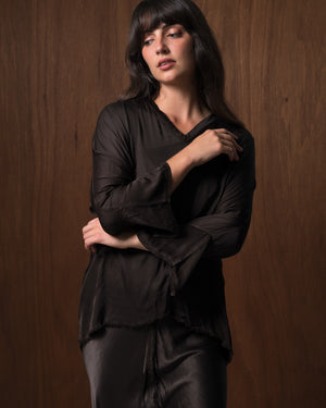 Layla Blouse Rayon Chocolate