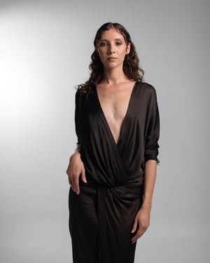 Lily Dress Rayon Chocolate