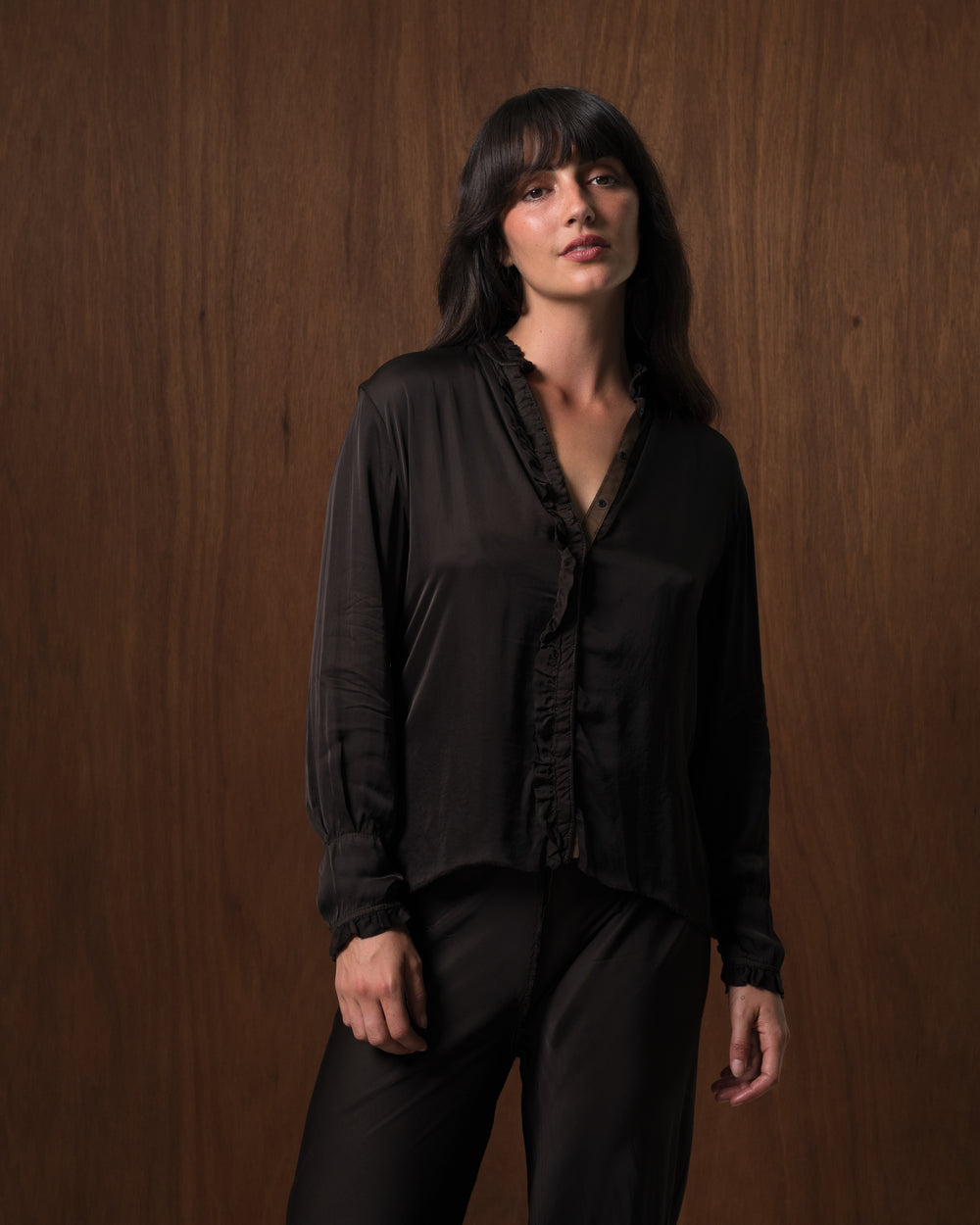 Moni Blouse Rayon Chocolate