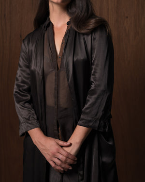 Rosie Coat Cocktail Length Rayon Chocolate