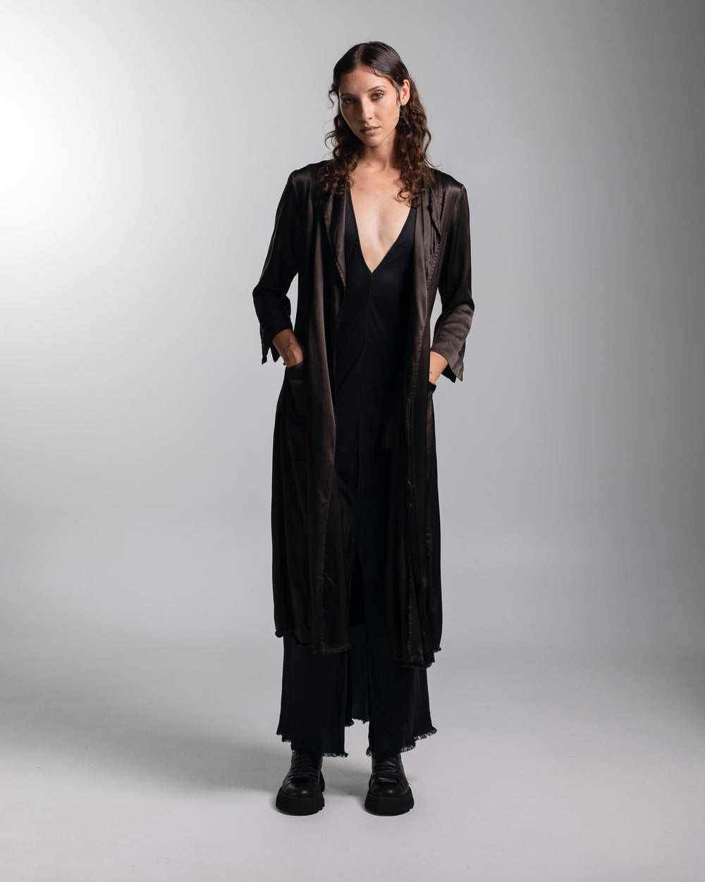 Rosie Coat Cocktail Length Rayon Chocolate