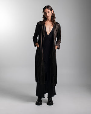 Rosie Coat Cocktail Length Rayon Chocolate