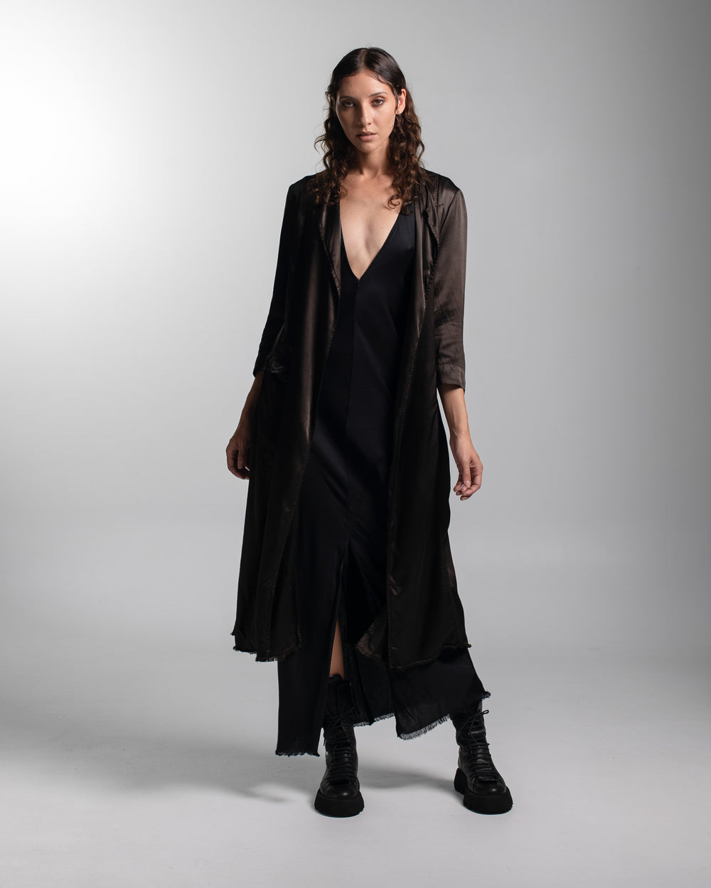 Rosie Coat Cocktail Length Rayon Chocolate