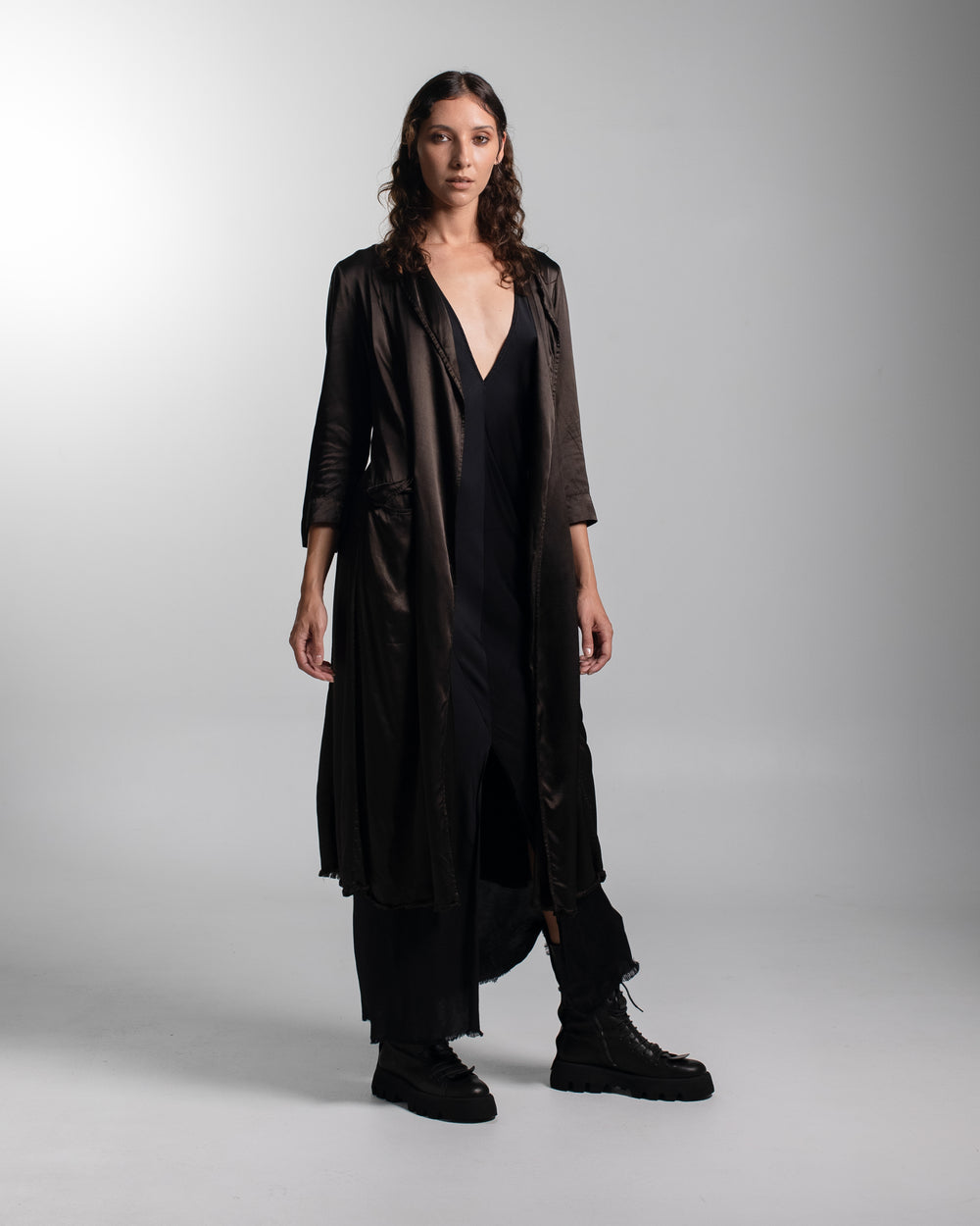 Rosie Coat Cocktail Length Rayon Chocolate