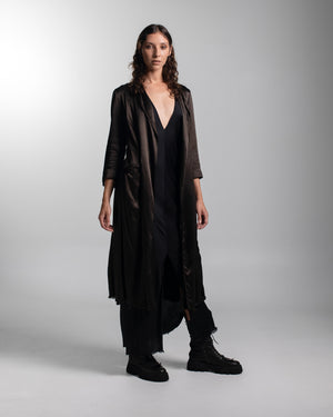 Rosie Coat Cocktail Length Rayon Chocolate
