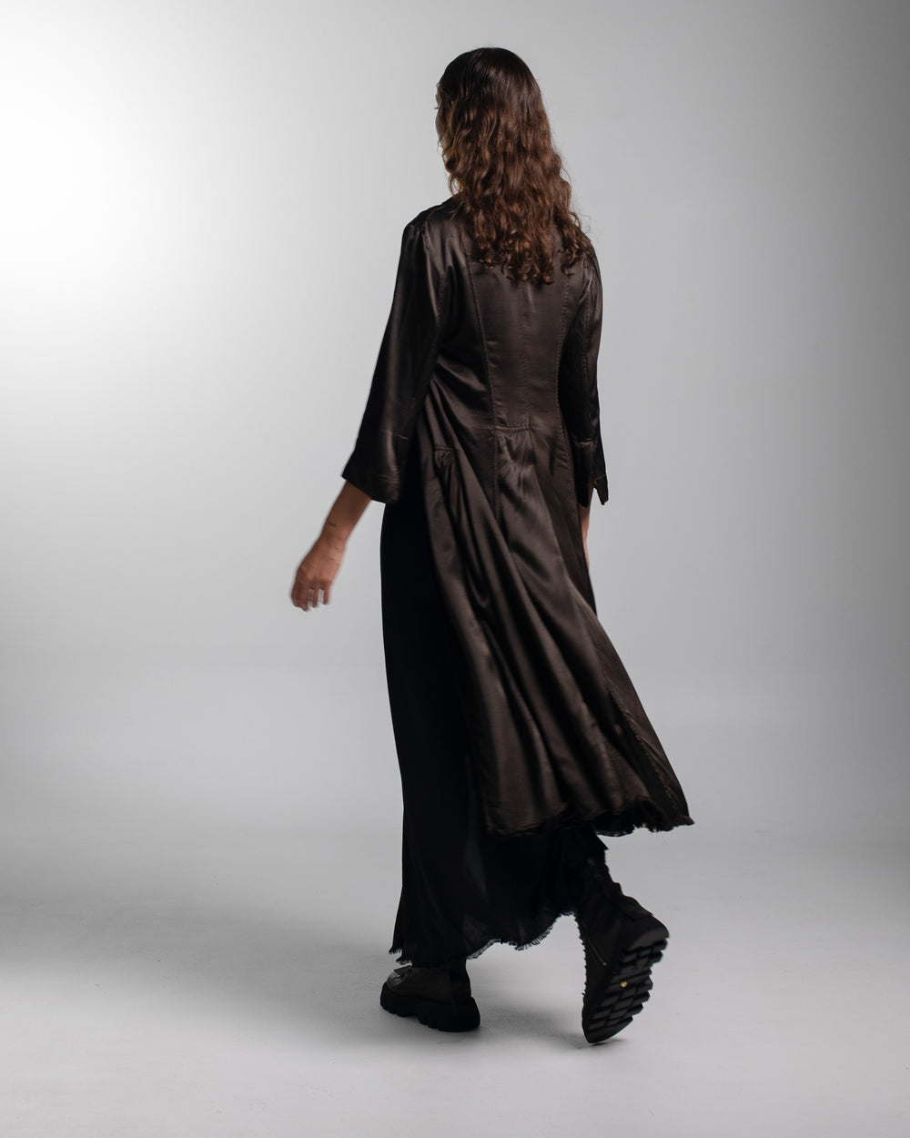 Rosie Coat Cocktail Length Rayon Chocolate
