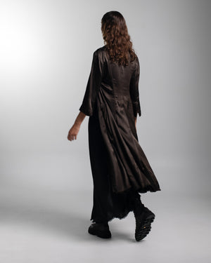 Rosie Coat Cocktail Length Rayon Chocolate