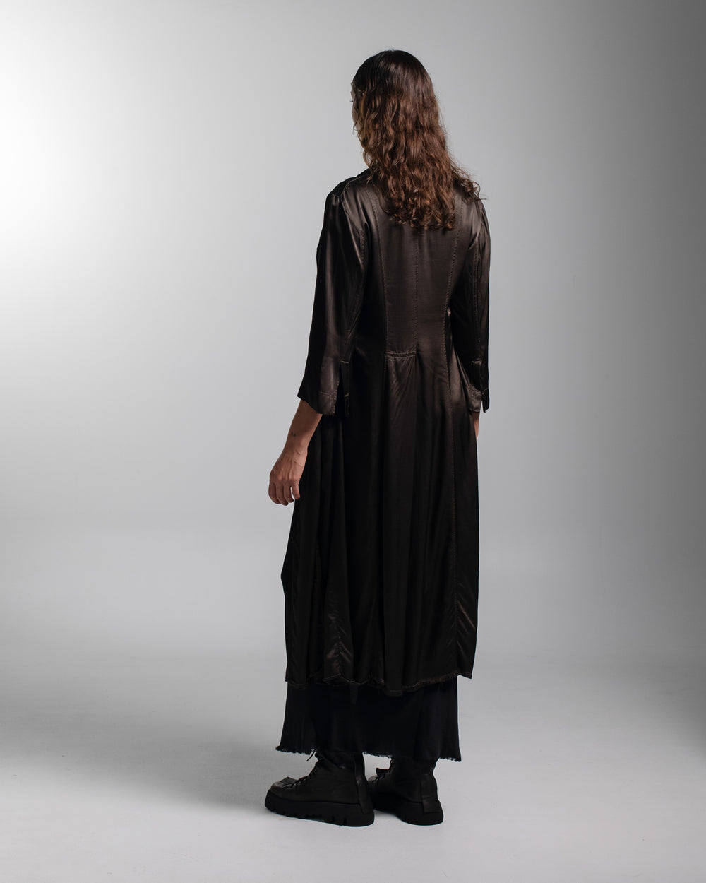 Rosie Coat Cocktail Length Rayon Chocolate