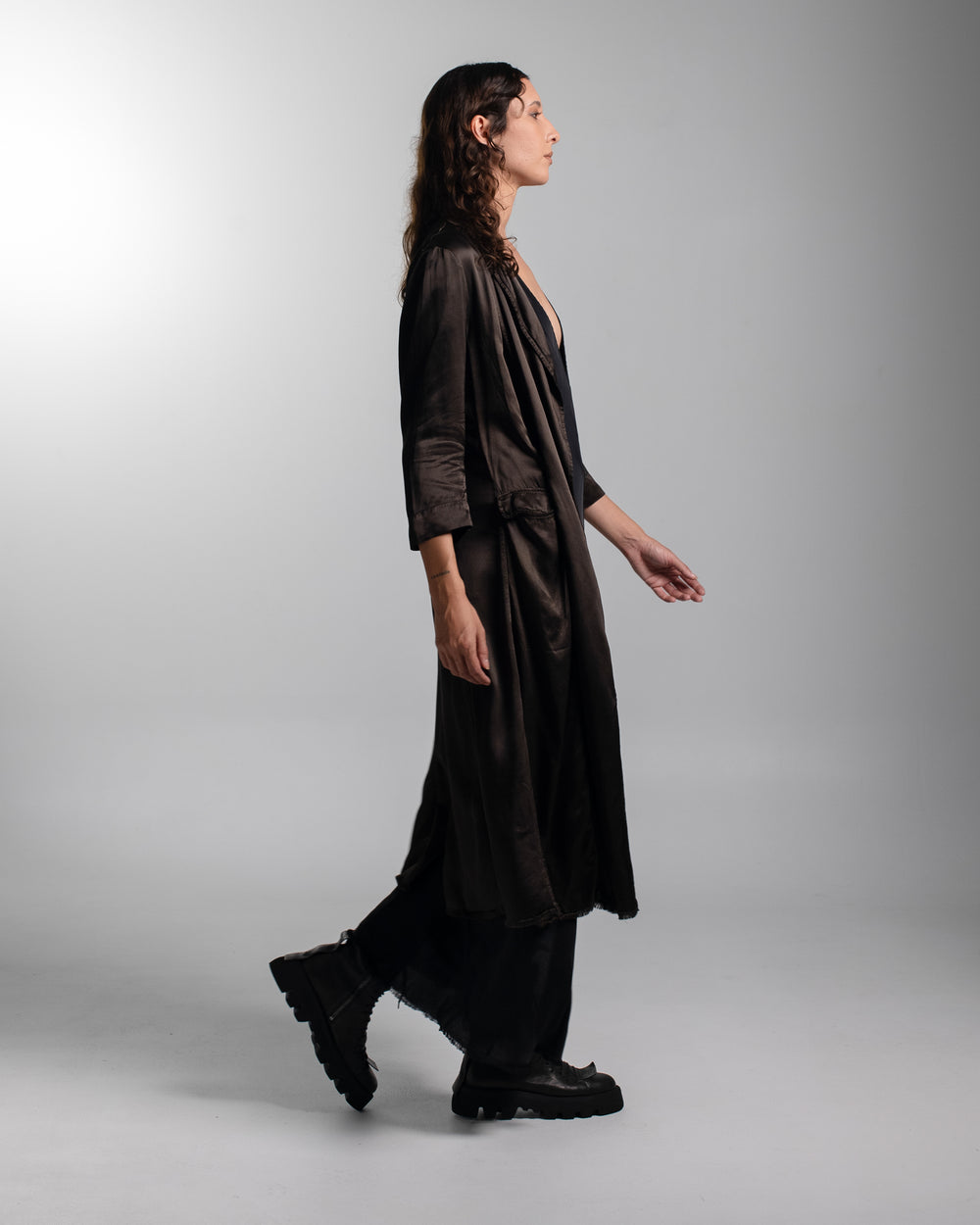 Rosie Coat Cocktail Length Rayon Chocolate