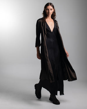 Rosie Coat Cocktail Length Rayon Chocolate