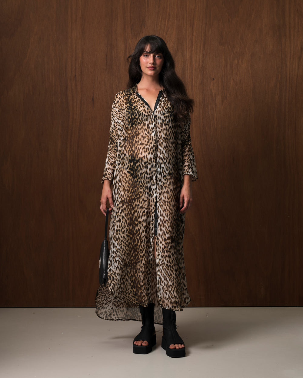 Savannah Dress Silk Chiffon Leopard