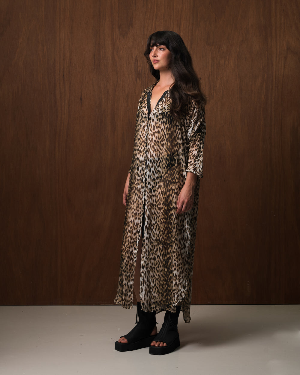 Savannah Dress Silk Chiffon Leopard