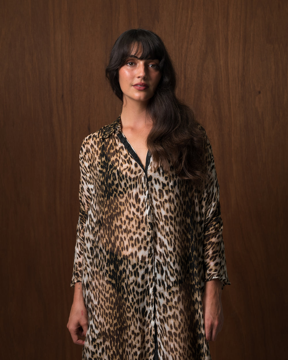 Savannah Dress Silk Chiffon Leopard