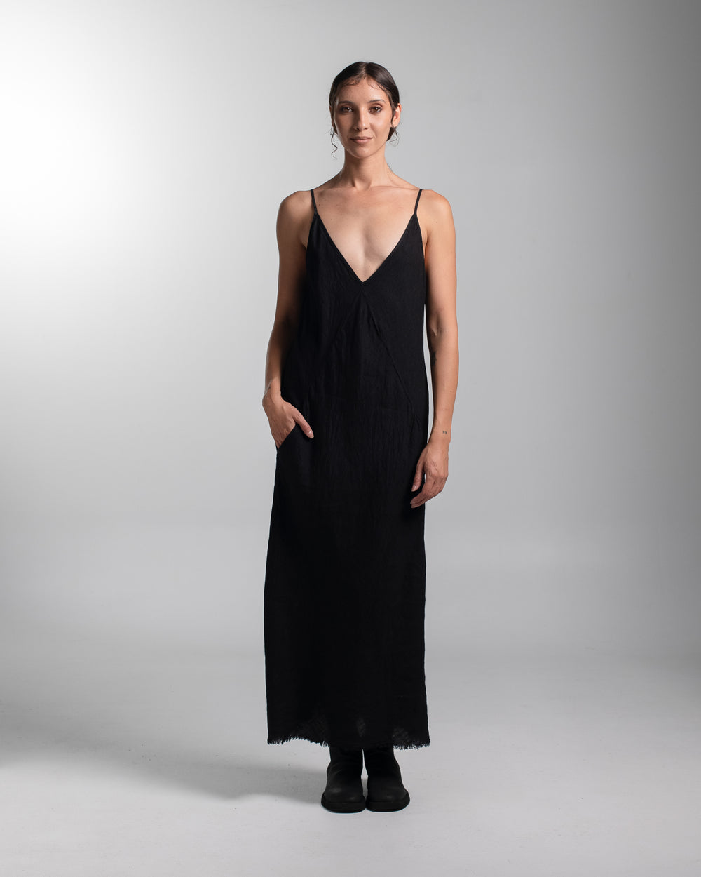 Sia Dress Linen Black