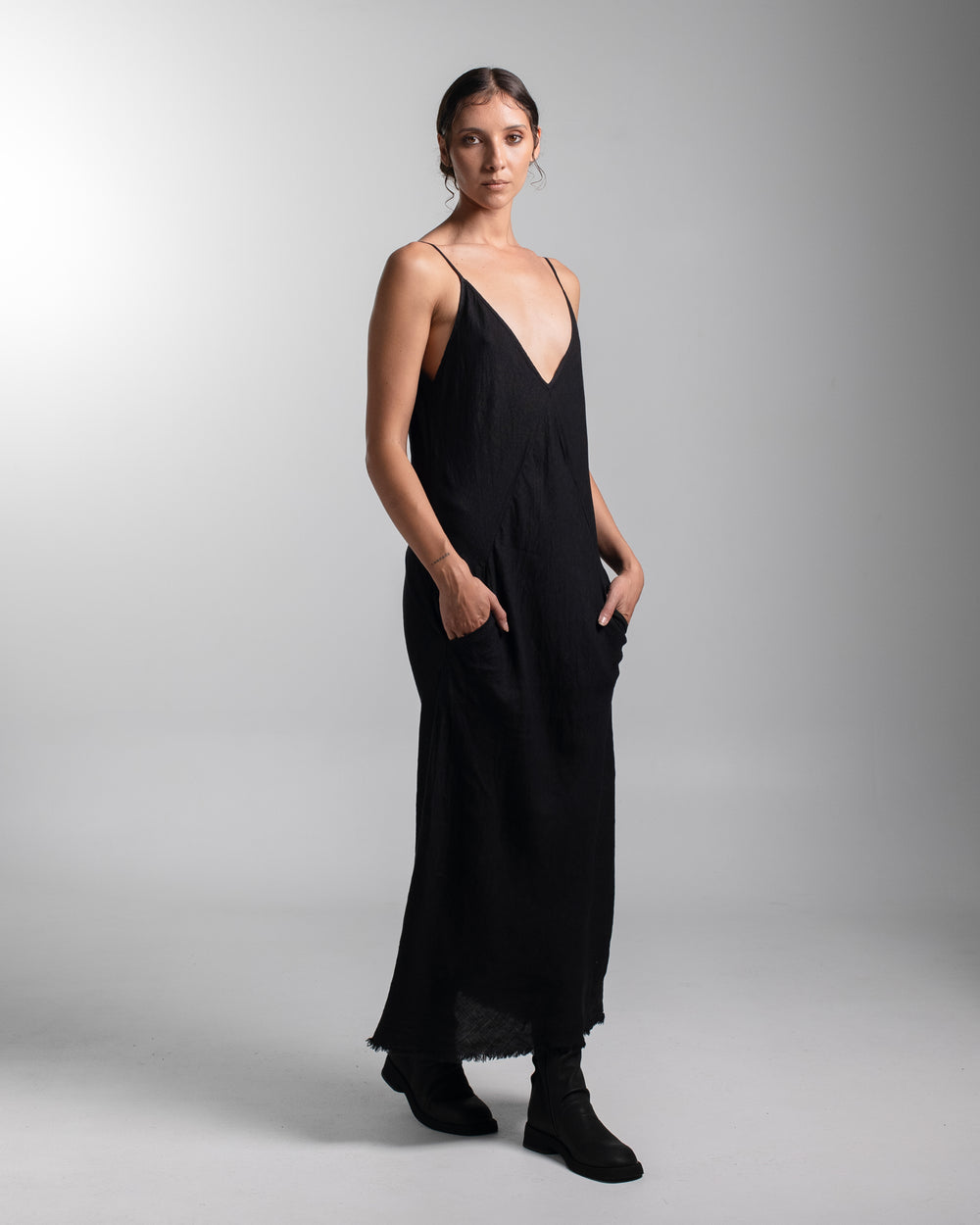 Sia Dress Linen Black