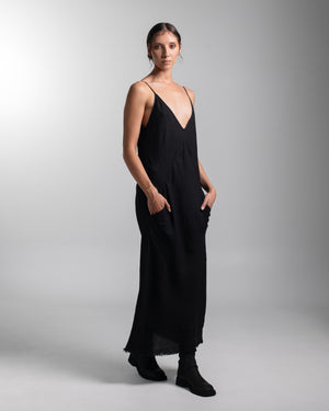 Sia Dress Linen Black