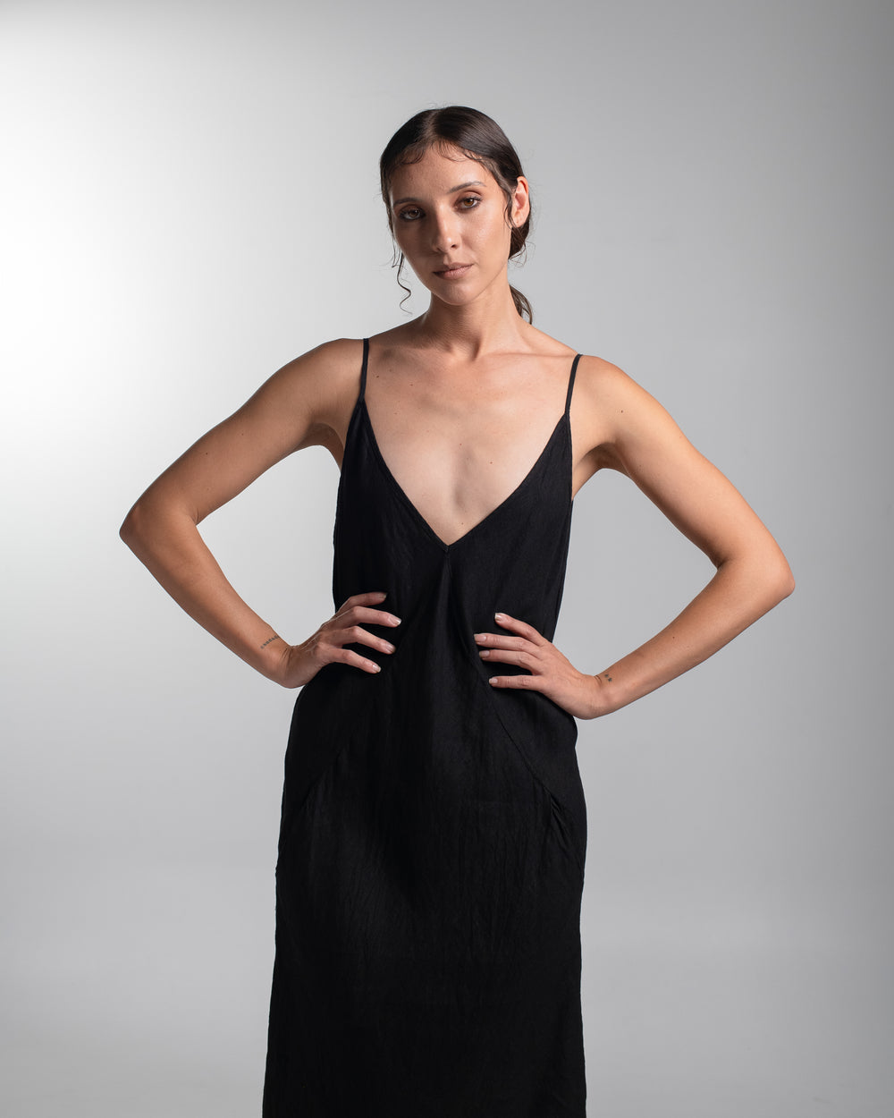 Sia Dress Linen Black