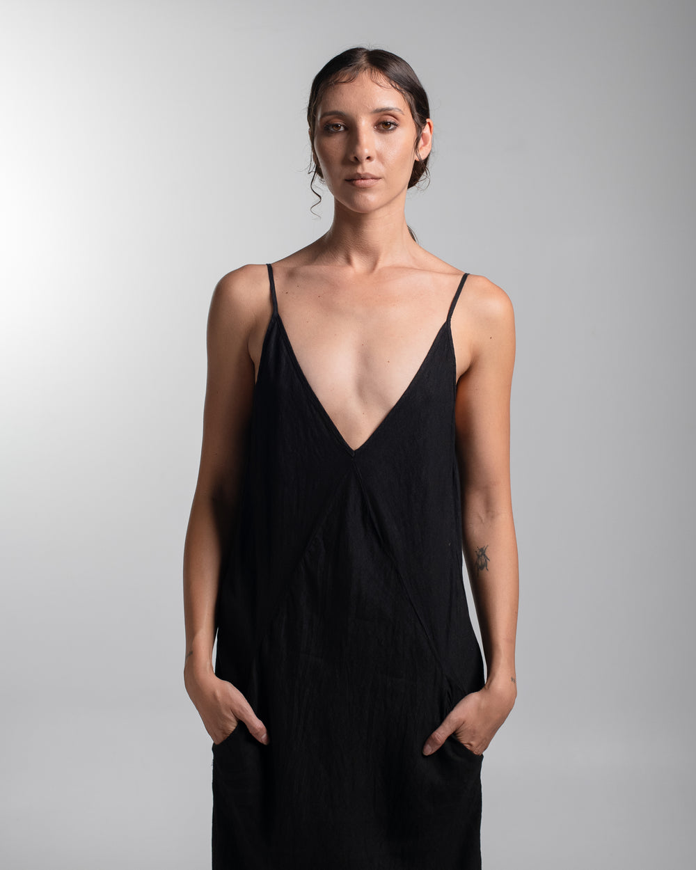 Sia Dress Linen Black