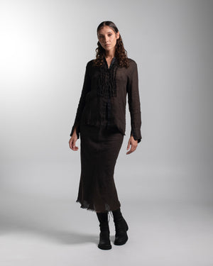 Tuxedo Shirt Linen Chocolate