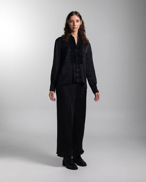 Tuxedo Shirt Rayon Black