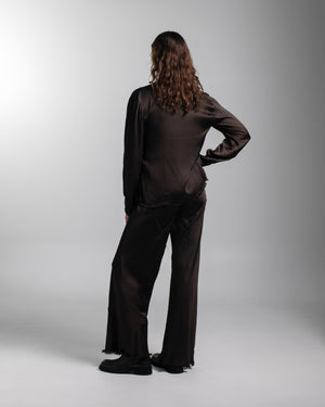 Tuxedo Shirt Rayon Chocolate