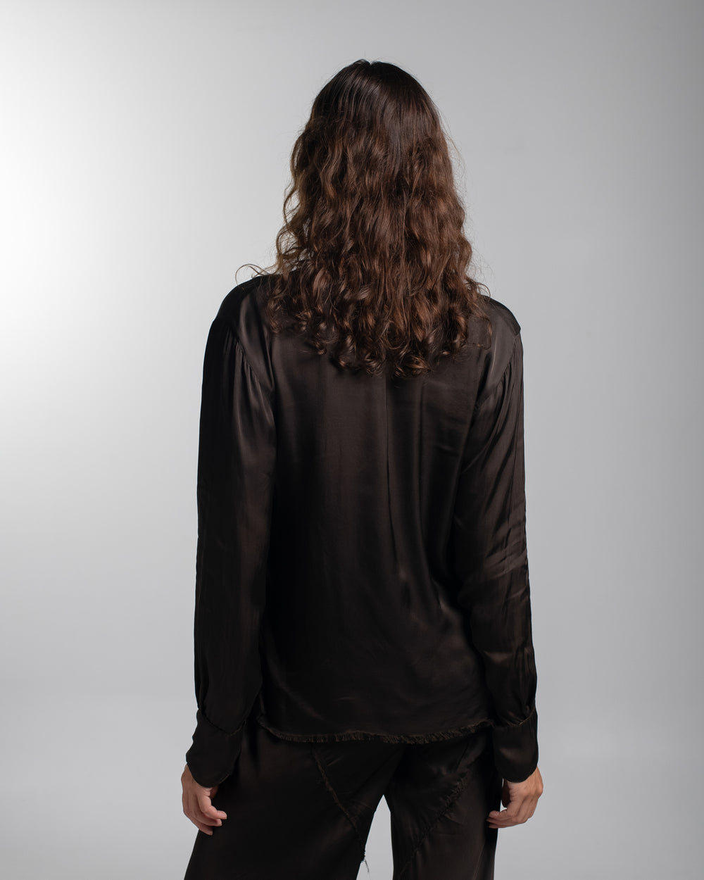 Tuxedo Shirt Rayon Chocolate