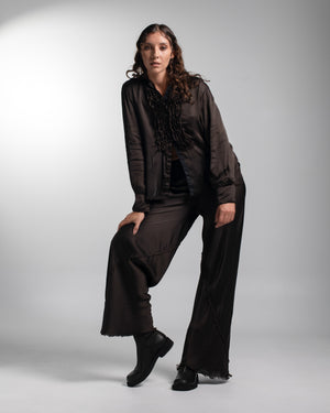 Tuxedo Shirt Rayon Chocolate