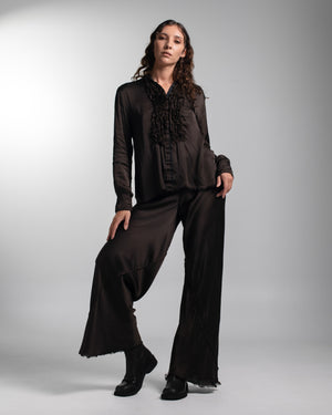 Tuxedo Shirt Rayon Chocolate