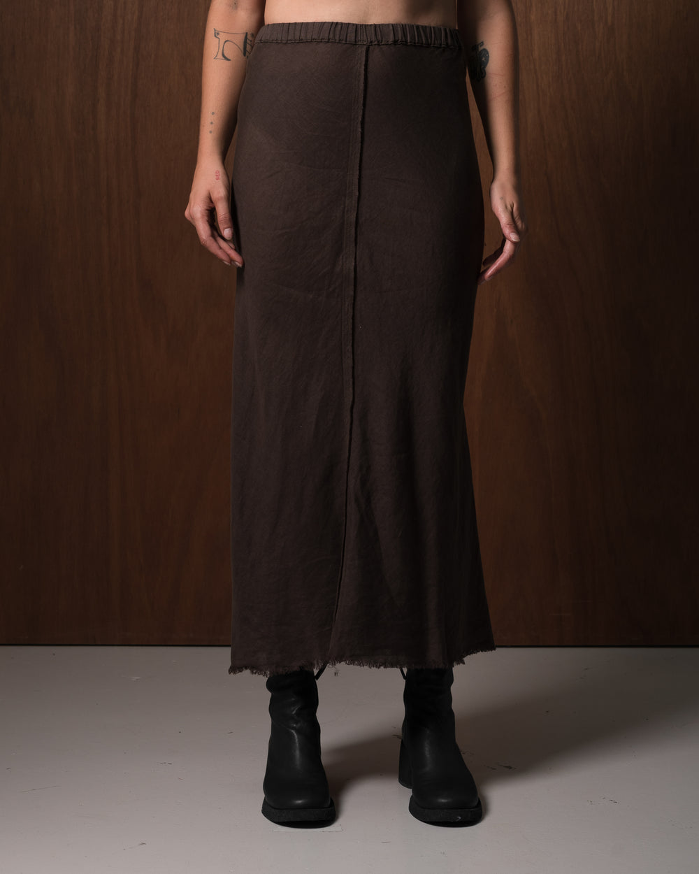 Virginia Skirt Linen Chocolate