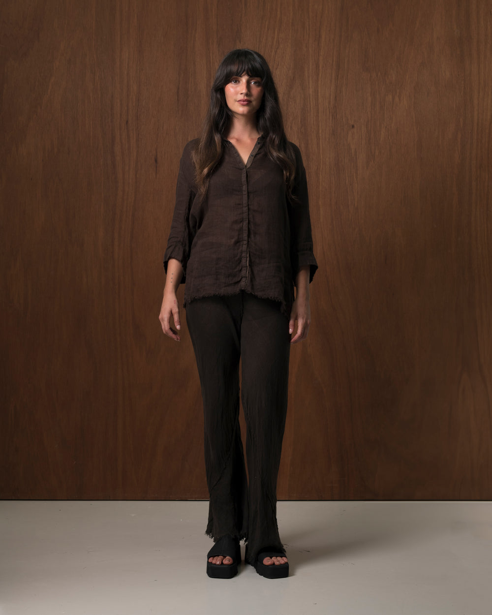 Milano Pants Linen Chocolate