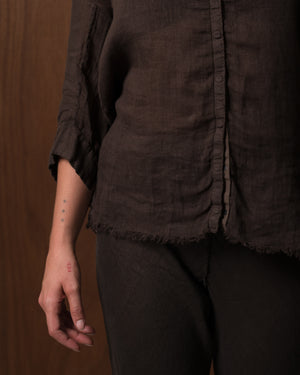 Zuma Shirt Linen Chocolate