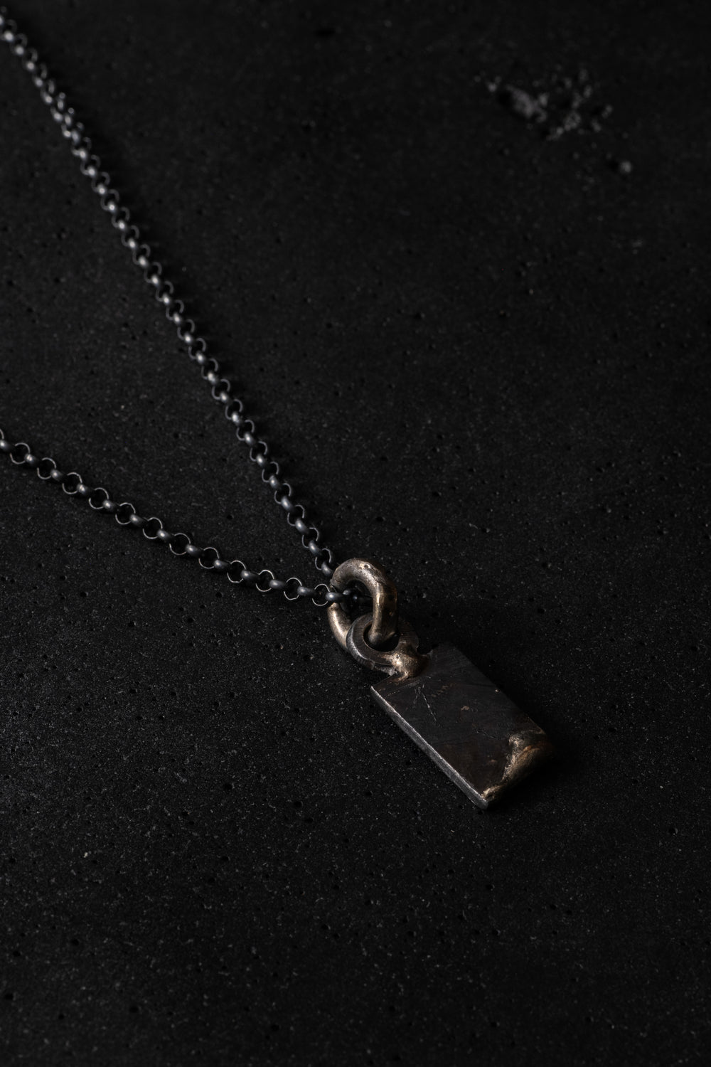 Bronze Dipped Tag w/ Oxidised Silver Chain