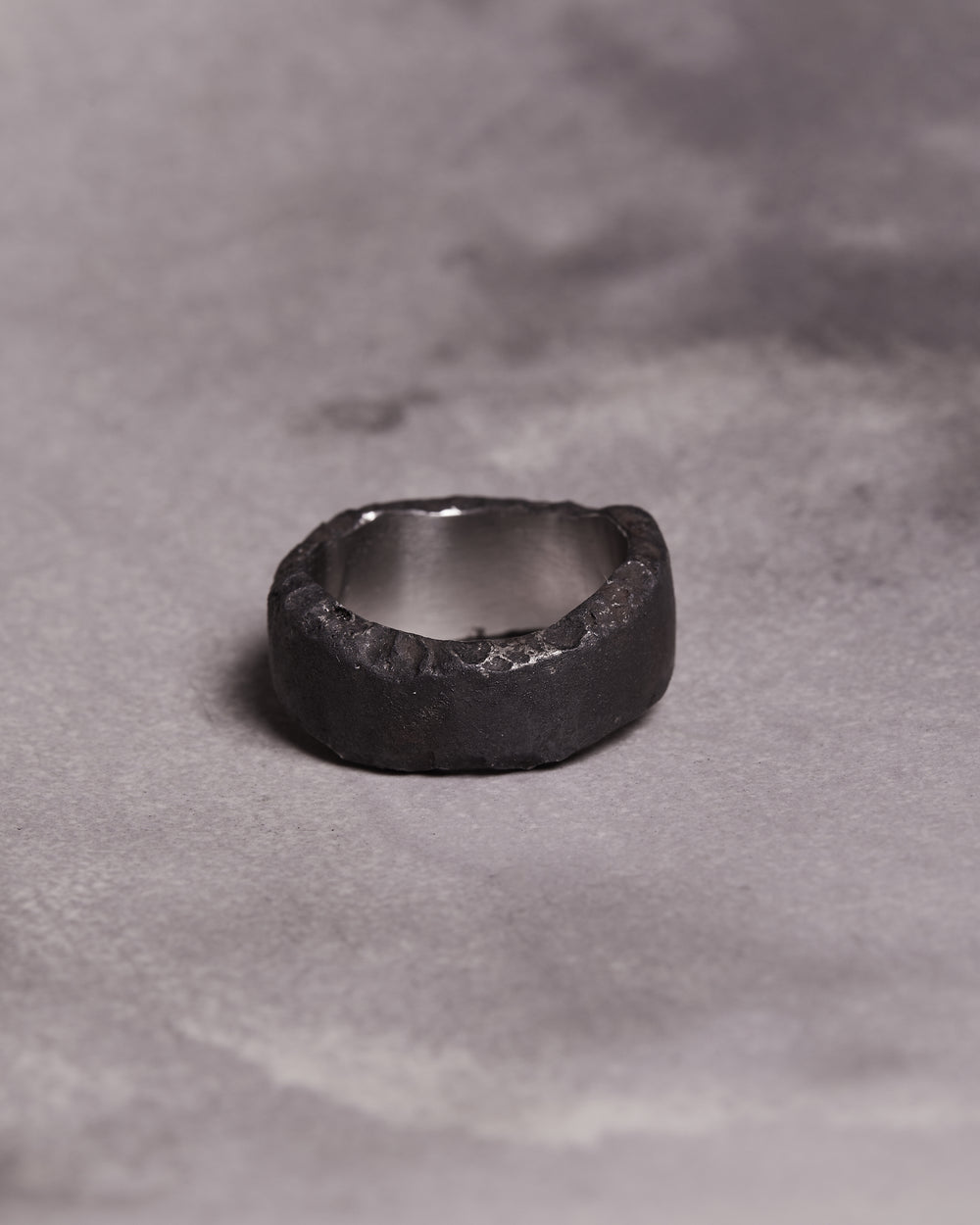 Narrow Black Coal Ring